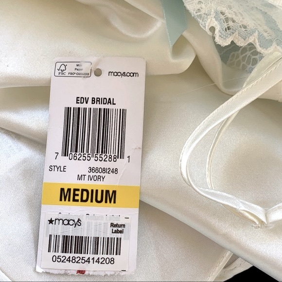 Morgan Taylor White & Blue Lace Sleepwear Slip | M - Picture 7 of 8